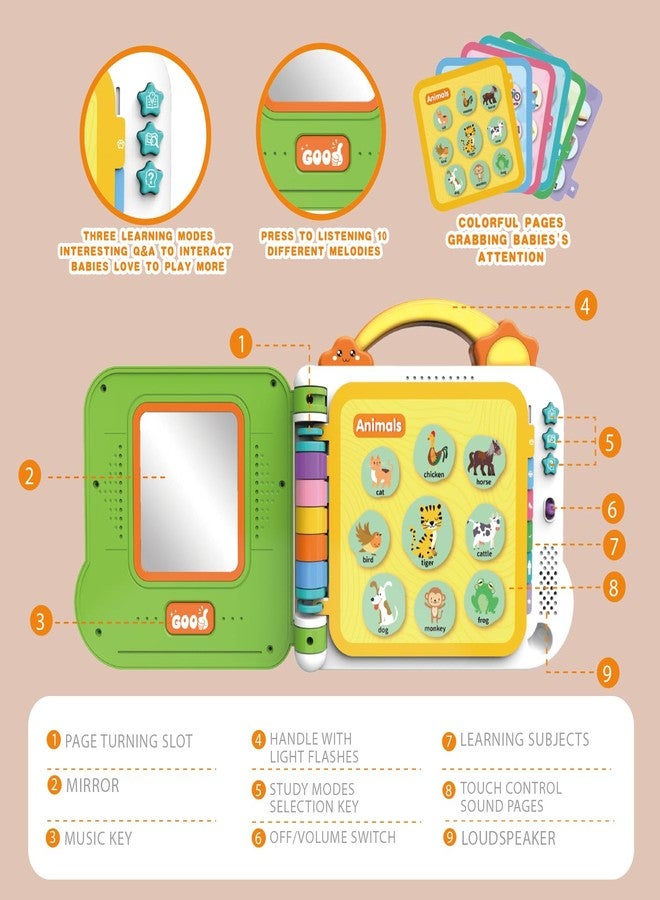 Toyfinity Animal Sound Book | Interactive Toddler Books with Touch Control Sound Pages | Learning Modes & Melodies | Musical Books for Kids | Educational Toys for Boys & Girls (animals, vehicles, fruits, body) - Image 2